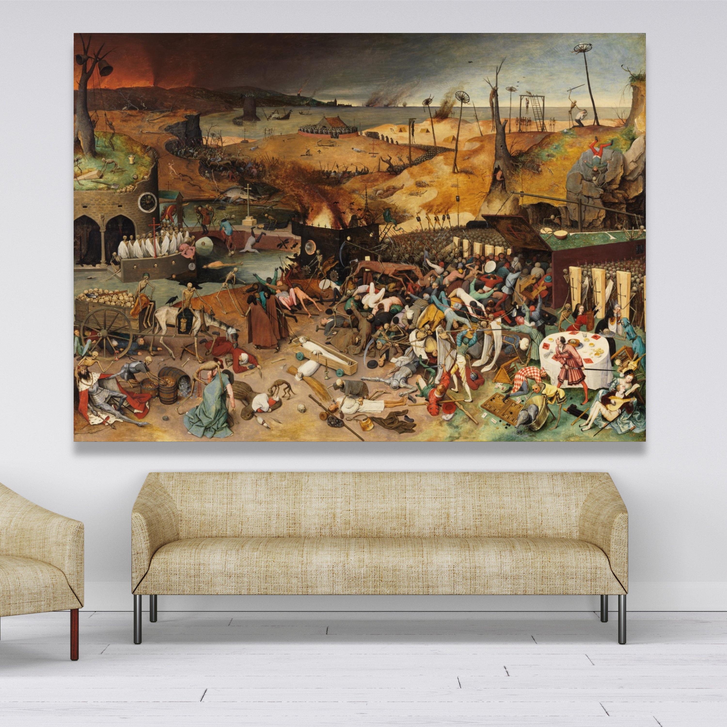 Pieter Bruegel Death Triumph 1562 Canvas Wall Art, Dark