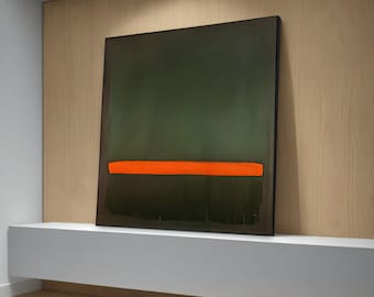 "Mark Rothko ""Ohnetitel, 1961"" Abstraktes dunkelgrünes und oranges Geschenk auf Leinwand - Kultige expressionistische Kunst für ein modernes Zuhause."
