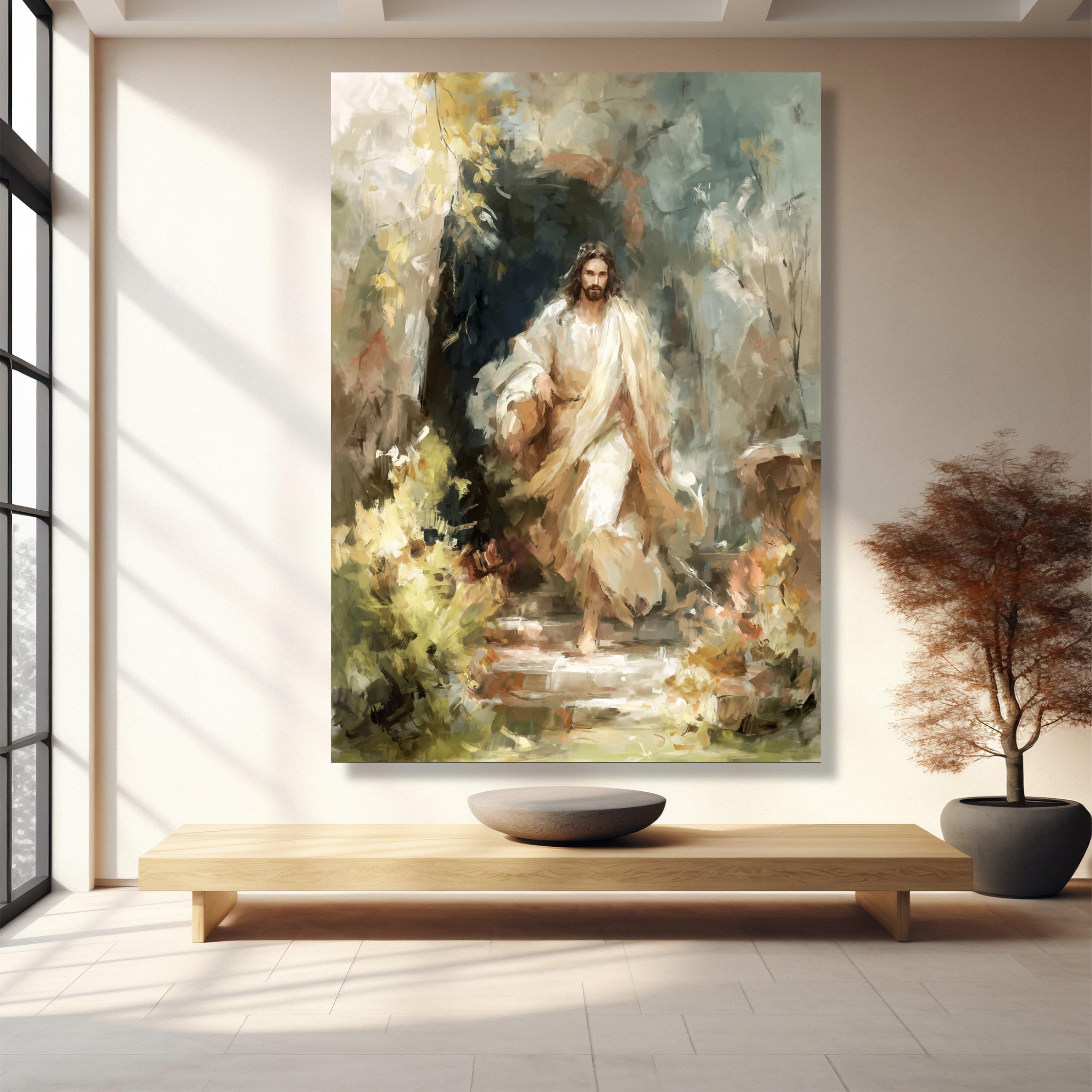 Jesus Christ Resurrection Canvas, Spiritual Christian Wall Art ...