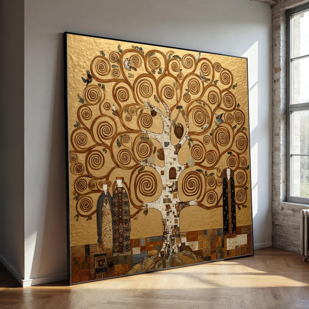 Gustav Klimt Golden Tree of Life Canvas, Decorative Swirl Tree Art ...