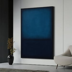 Mark Rothko Blue Abstract Canvas Painting, Large Modern Wall Art for Living Room, Contemporary Artwork, Unique Gift for Art Lovers