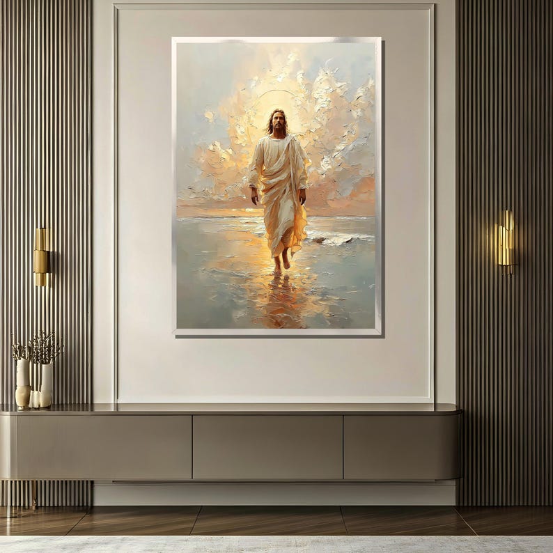 Jesus Walking in Light Canvas for Prayer Room – Ready to Hang Christian ...