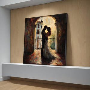 Romantic Wedding Couple Canvas Painting - Perfect Valentine’s Day Gift - Love Wall Art for Bedroom and Home Decor