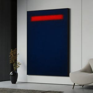 Mark Rothko Blue and Red Canvas Painting, Large Abstract Color Field Wall Art, Modern Artwork for Bold Interiors, Unique Gift for Collectors