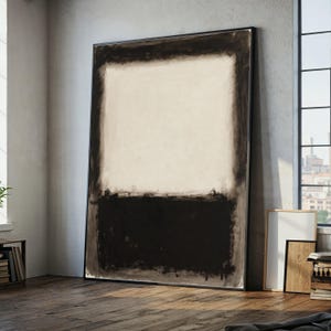 Arte minimalista en lienzo para pared de Mark Rothko, pintura abstracta en blanco y negro, decoración moderna para el hogar, lienzo contemporáneo de gran tamaño.