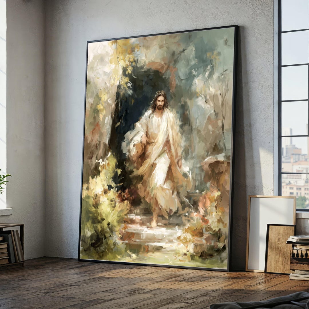 Jesus Christ Resurrection Canvas, Spiritual Christian Wall Art ...