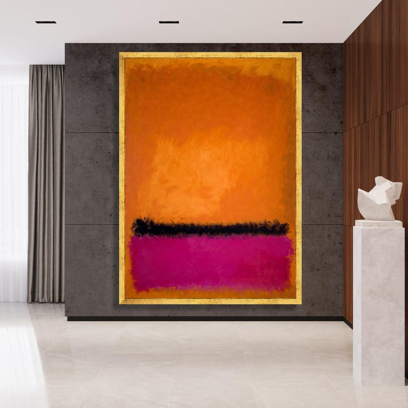 Colorblock Mark Rothko Mark Rothko Abstract Canvas, Orange and Magenta Color Block Wall Art ...