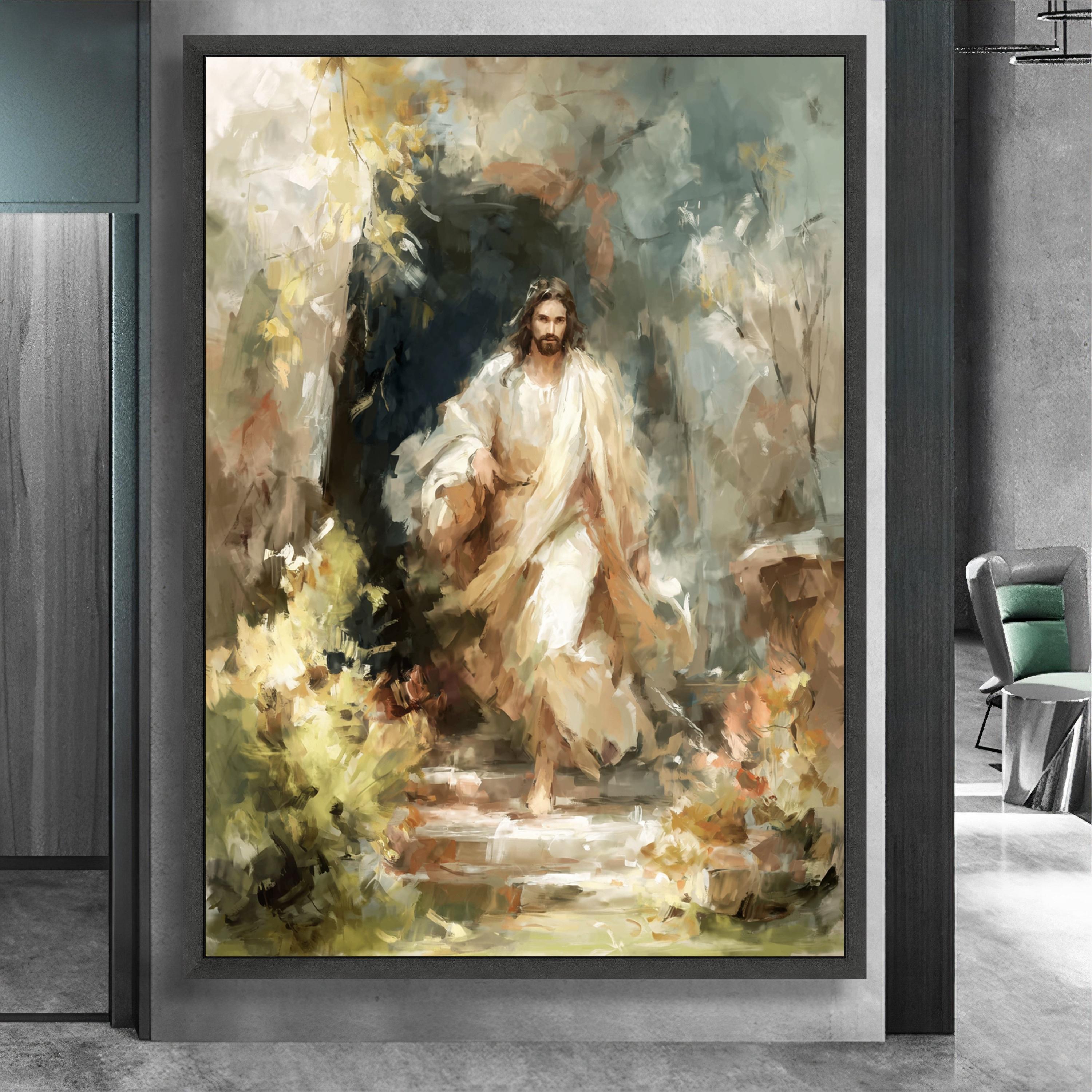 Jesus Christ Resurrection Canvas, Spiritual Christian Wall Art ...