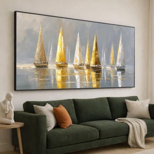 海景ステンドグラス、夕暮れの海の波、波間を航行する帆船 - Etsy 日本