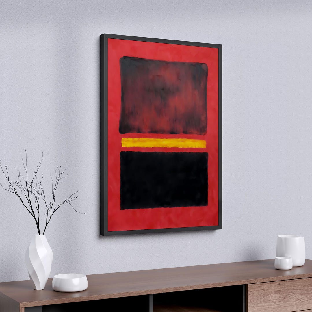 Mark Rothko Canvas Painting - Dramatic Black, Red, and Yellow Abstract ...