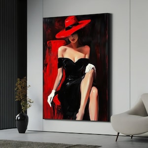 red dress black hat Young Stylish Woman Wearing Black Hat And Red Dress Leather Jacket Stock  Photo - Download Image Now