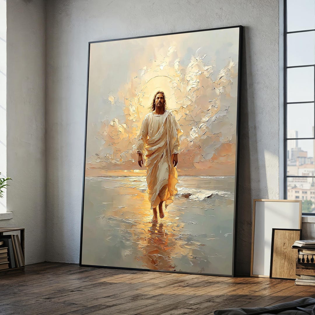 Jesus Walking in Light Canvas for Prayer Room – Ready to Hang Christian ...