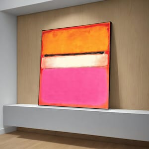 Mark Rothko ‘Pink and Orange, 1953’ Pintura em tela abstrata vibrante presente - Arte de parede expressionista ousada para decoração moderna