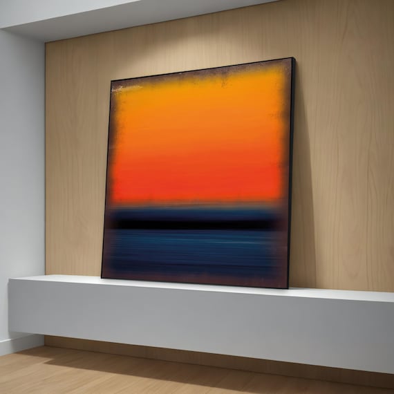 Mark Rothko 'orange and Blue Horizon, 1961' Abstract Canvas