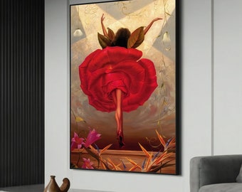 Vladimir Kush Flamenco Tänzerin Gemälde - Surreale Leinwand Wanddekoration für Kunstliebhaber