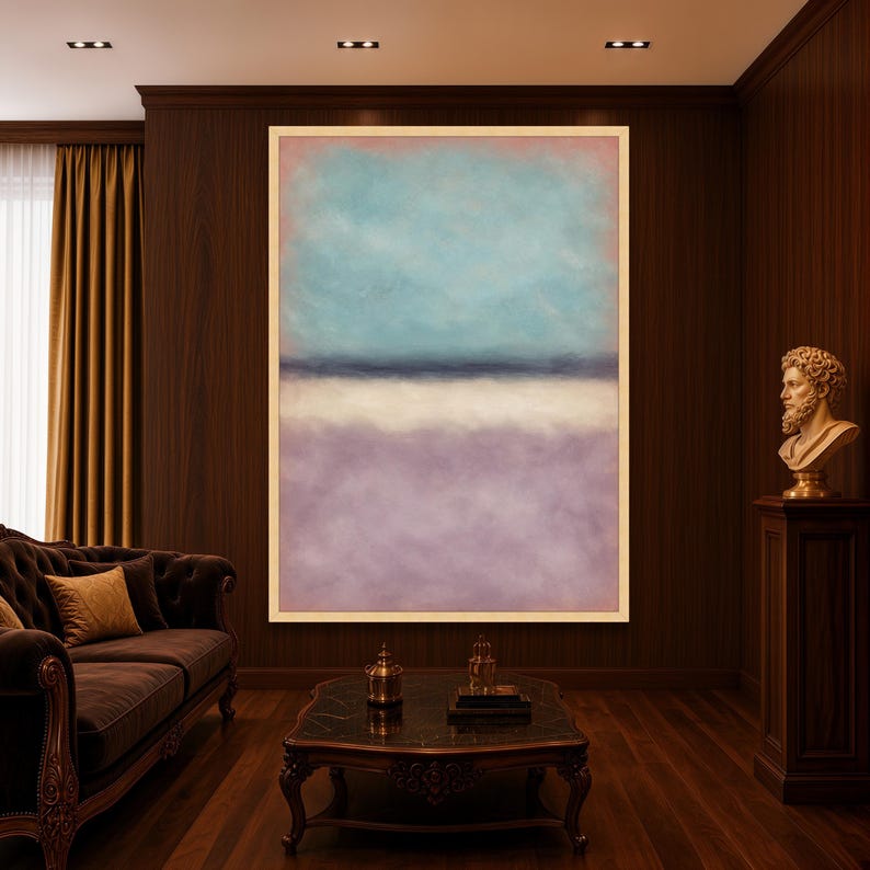 Mark Rothko Canvas Print, Abstract Wall Art in Soft Blue and Purple ...