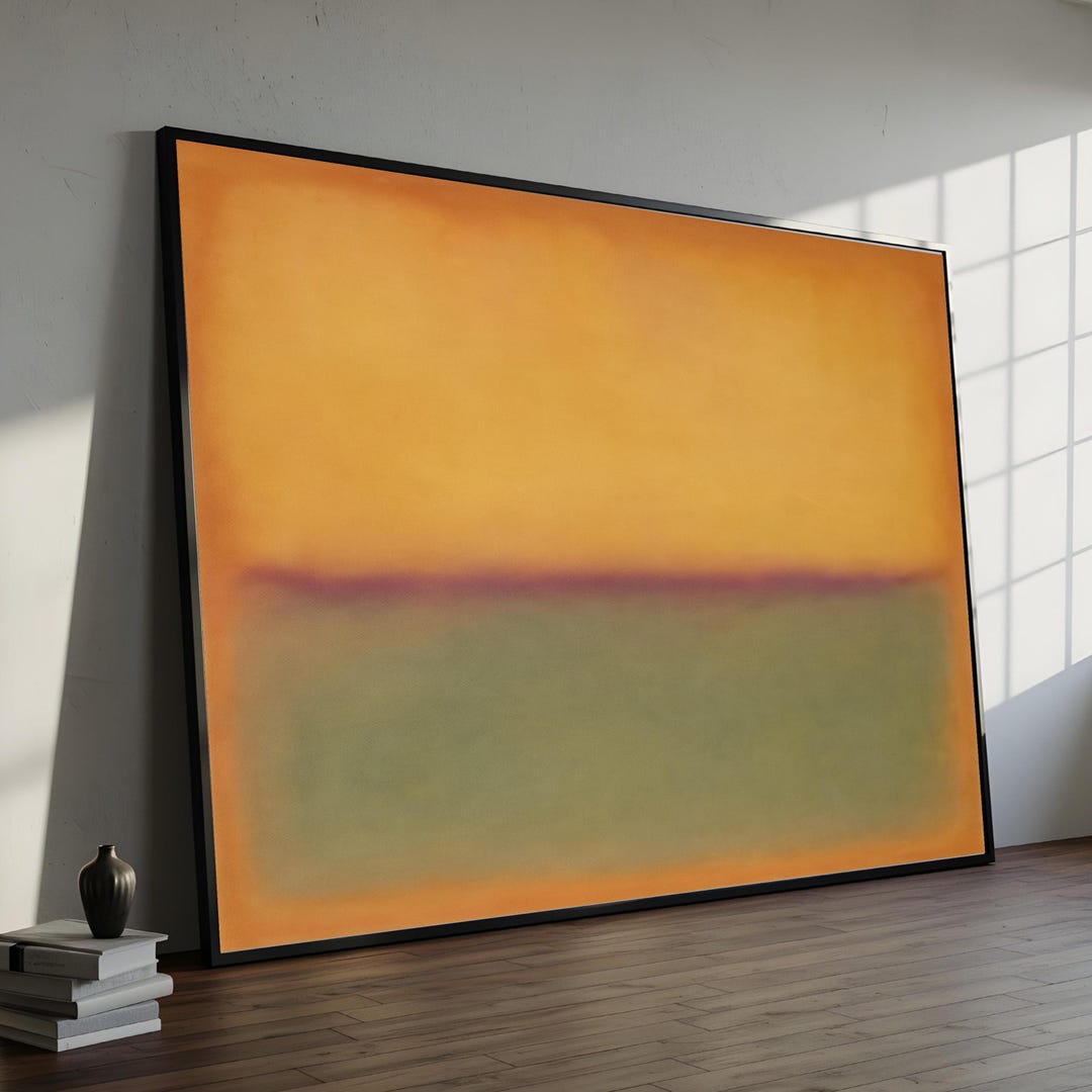 Colorblock Mark Rothko Mark Rothko Abstract Canvas, Modern Color Block Wall Art, Mid-century ...