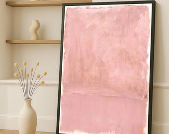 Pink on Pink by Mark Rothko – minimalist abstract canvas painting in soft tones, ready to hang modern wall art, elegant gift for her