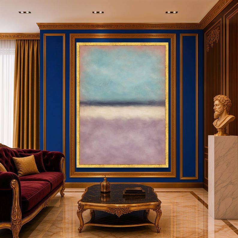Mark Rothko Canvas Print, Abstract Wall Art in Soft Blue and Purple ...