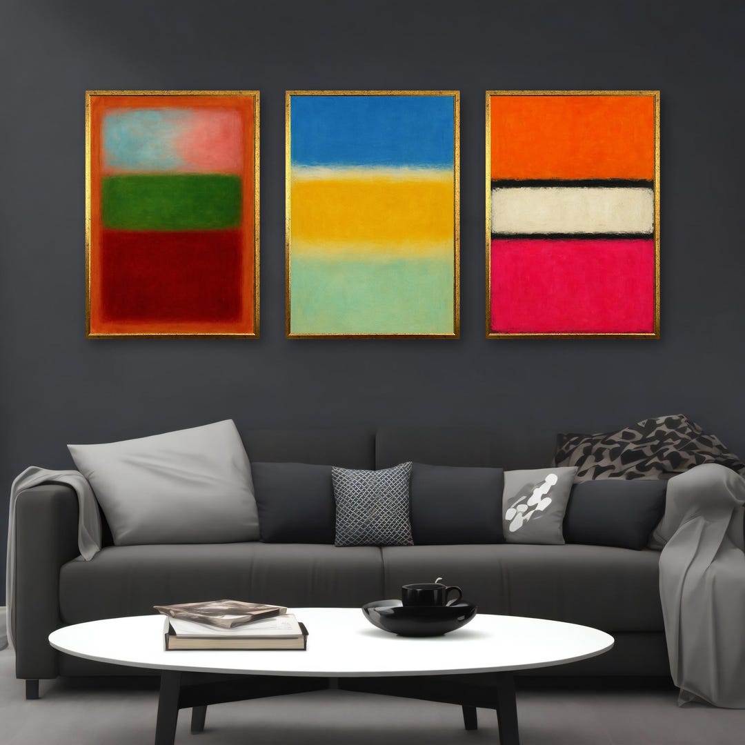 Mark Rothko Canvas Painting Set No 2 No 8 No 16 – Bright Color Block ...