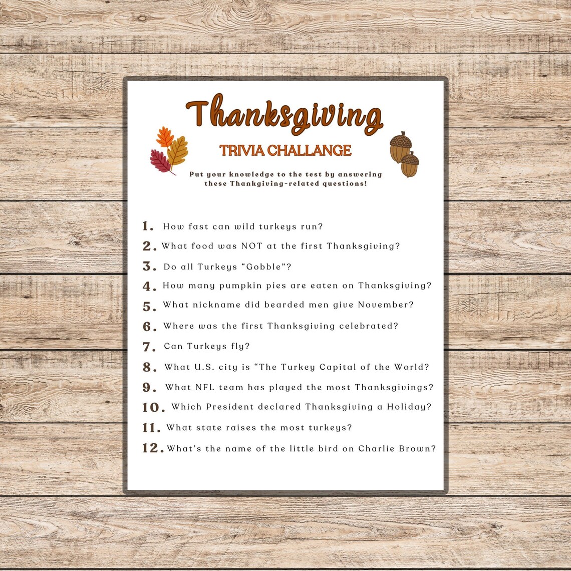 Printable Thanksgiving Games Instant Download Thanksgiving Games