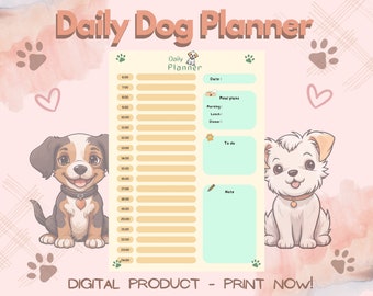 Printable Dog Care Planner Puppy Planner Dog Walking Pet - Etsy
