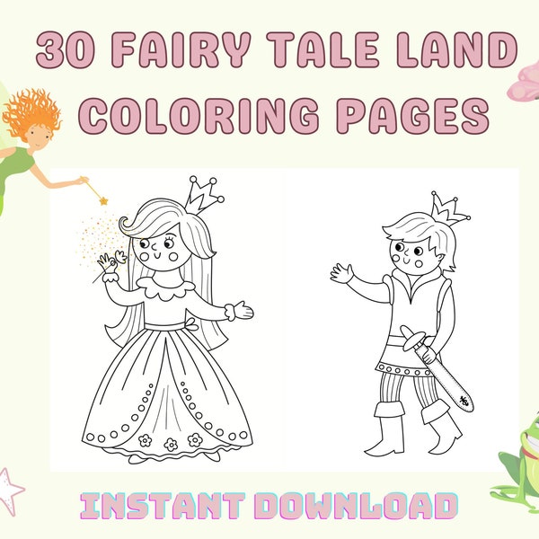 30 Fairy Tale Land Coloring Pages For Kids | Coloring Pages Printable | Magical Coloring | Children's Coloring Pages Inspired by Fairy Tales