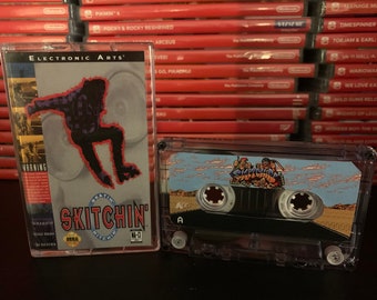 Skitchin' (1994, Sega Genesis) Custom Cassette Tape Artwork Fanart for Soundtrack OST
