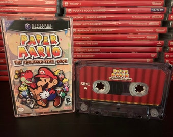 Cinta de casete personalizada para la banda sonora de Paper Mario: The Thousand Year Door (2004, Nintendo GameCube)