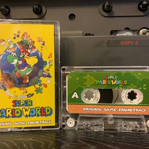 Super Mario World (1991, Super Nintendo SNES) Custom Cassette Tape for Soundtrack OST