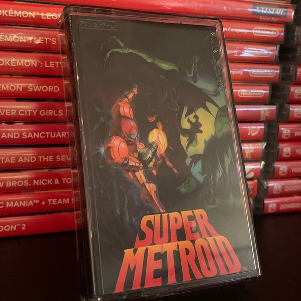 Super Metroid (1993, Super Nintendo SNES) Custom Cassette Tape Artwork for Soundtrack OST