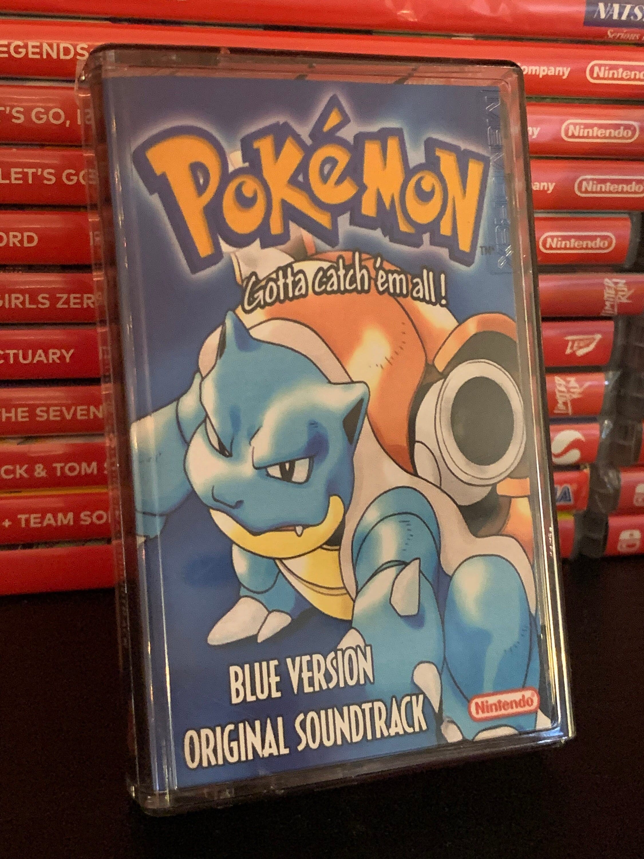 Pokemon Blue (1998, Gameboy) Custom Cassette Tape Fanart Artwork