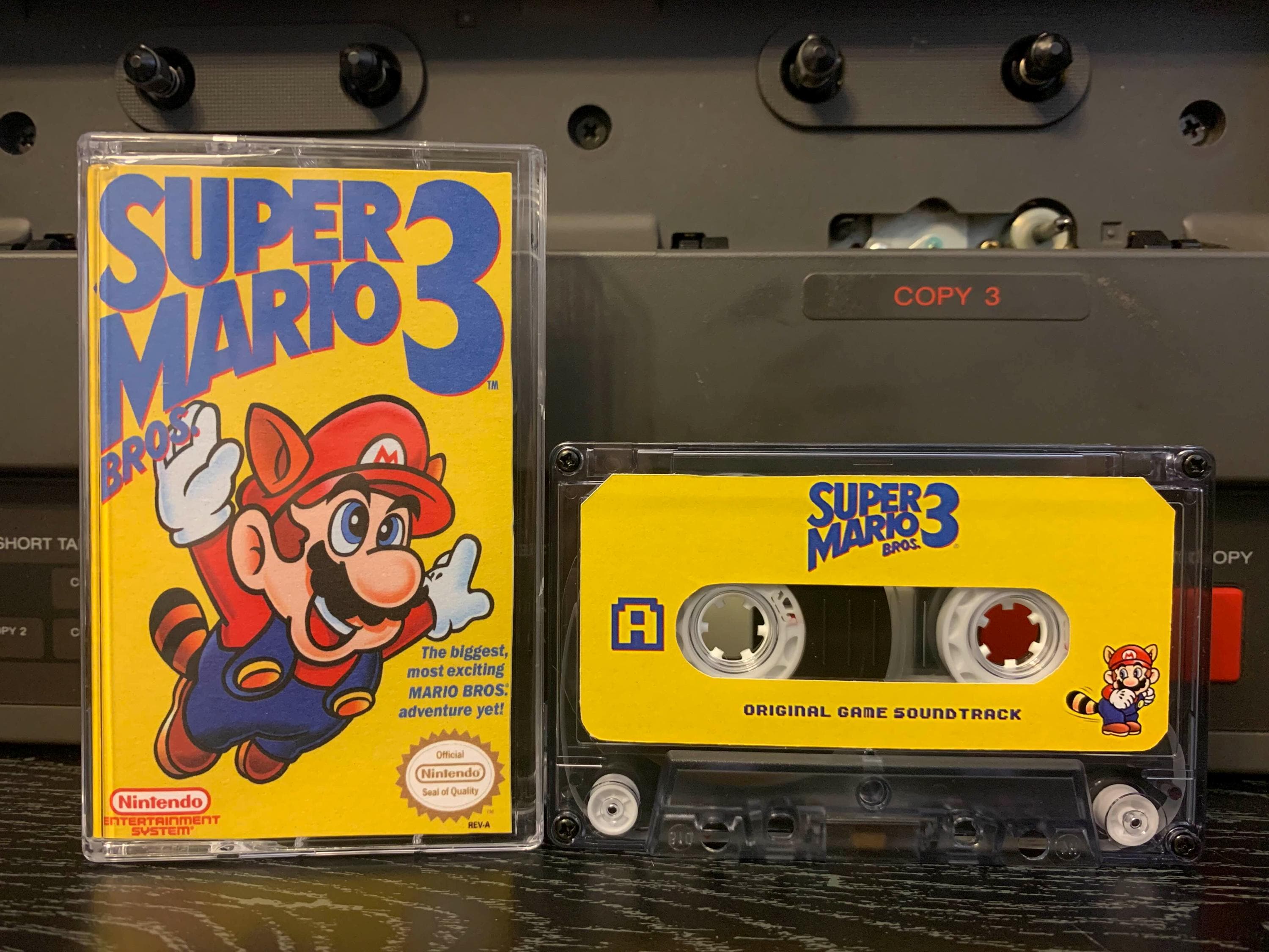 Super Mario (1990, Nintendo NES) Custom Cassette Tape for