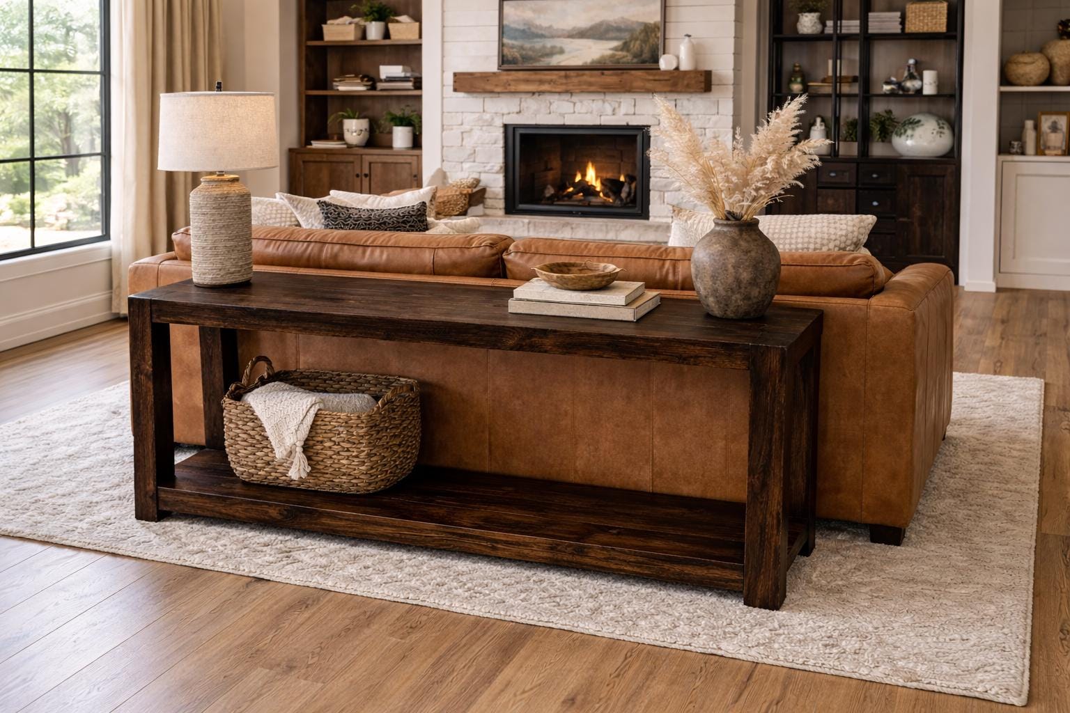Handmade Solid Wood Farmhouse Console Table | Rustic Entryway Sofa ...
