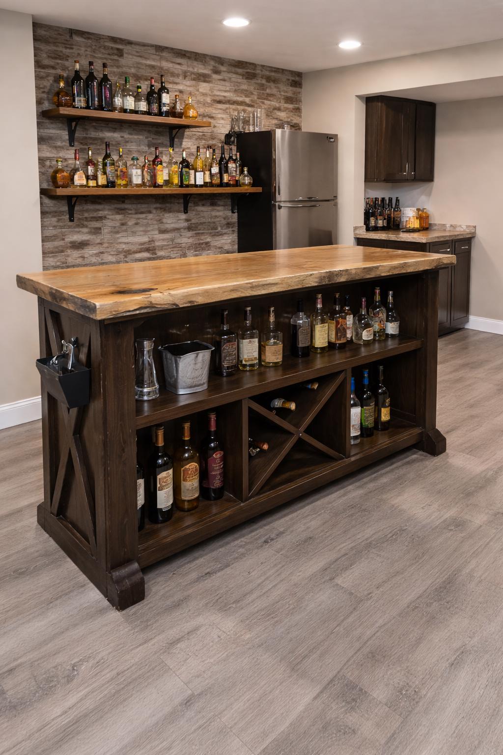 Handmade Rustic Wooden Bar: Custom Built for Home, Cabin, Game Room - Etsy