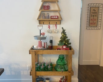 Christmas Tree Wall Shelf Decor with hooks