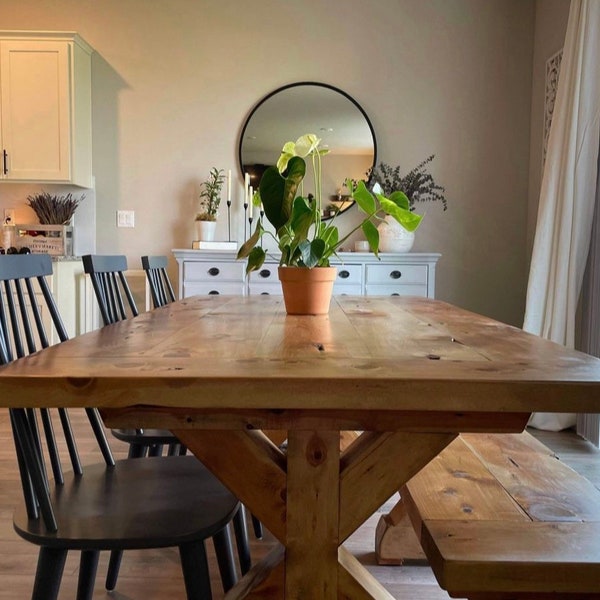 Antique Pine Dining Table - Etsy