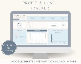 Small Business Tracker | Profit and Loss | Sales Tax Tracker | Income and Expense | Simple Bookkeeping Spreadsheet | Google Sheets