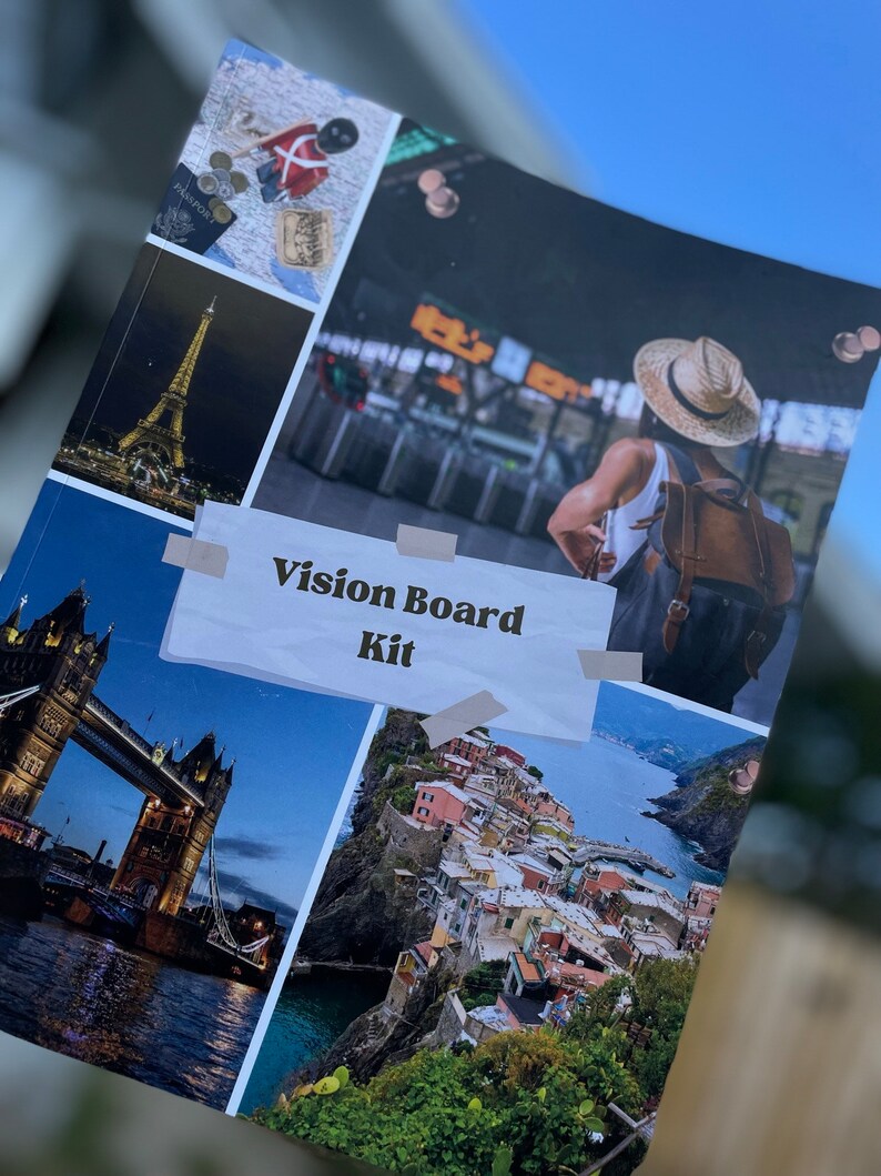 Vision Board Kit 12X12 Cork Board 8X10 Clip Art Booklet Unique Push vision-board-kit-12x12-cork-board-8x10-clip-art-booklet-unique-push