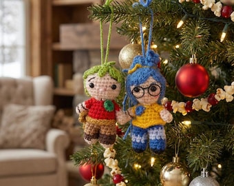 Amigurumi "It Takes Two", Presente para Casal, Decoração para Configuração do PS5, Chaveiro de Pelúcia Cody & May, Presente de Crochê para Casal Gamer Cooperativo, Acessório para Carro