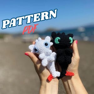 Amigurumi Pattern, Toothless Pattern, Toothless Dragon, Toothless Dragon Pattern, Night Fury, Light Fury, HTTYD, How To Train Your Dragon