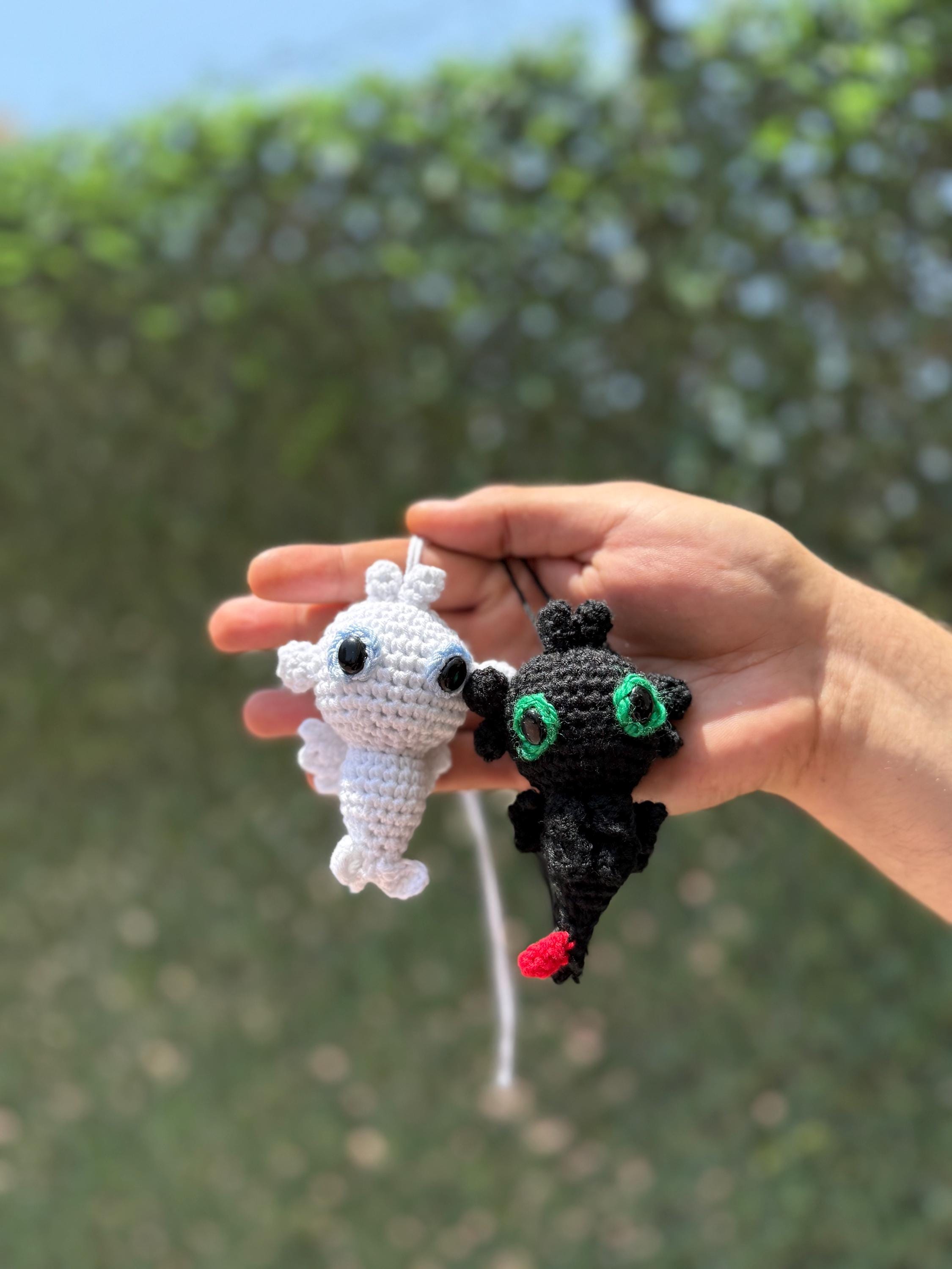 Mini Toothless Dragon Crochet Keychain, Toothless Dragon Plushie, Night ...