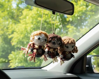 Amigurumi Wizard Boy Car Accessory, Plushie Characters, Famous Character Keychain, Car Hanging Gift