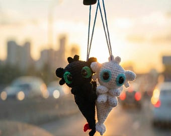 Hoe tem je een draak, HTTYD-pluche, Night Fury-autoaccessoire, sleutelhanger httyd