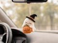 Halloween Crochet Car Mirror Charm, Ghost, Skeleton, Black Cat & Grim Reaper Keychain, Halloween Pumpking, Halloween Gift Idea Ornament product logo