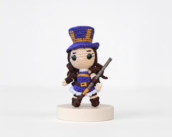 Pelúcia Caitlyn League of Legends, Caitlyn Crochê, Figura Caitlyn, Caitlyn 3D, Presente League of Legends, Chaveiro Caitlyn, CaitlynAmigurumi