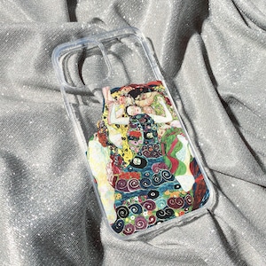 Gustav Klimt La Vierge - Coque de portable transparente, Art unique, coque transparente, iPhone 15,14,13,12,11, Samsung S24,S23,S22 C0004