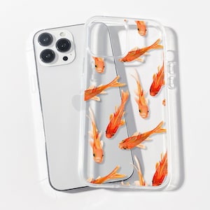 Koi Fish Clear Phone Case: Transparent iPhone & Galaxy Design