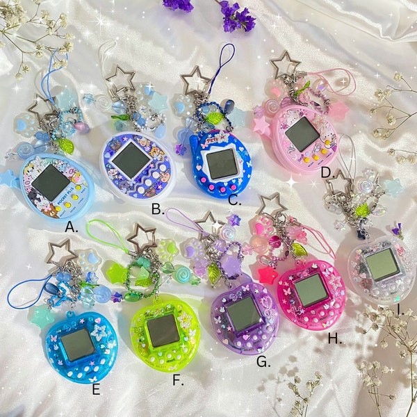 NEW!! Virtual Pet Tamagotchi Game 168 options Keychain Handmade Charm Decor Animal Care Cute Custom y2k coquette kawaii interactive anime