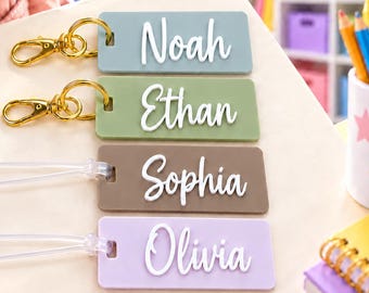 Personalised School Bag Tag | Custom Name Bag Tag | Backpack Name Tag | Kids Book Bag Tag | Nursery Bag Tag | Back to School Gift
